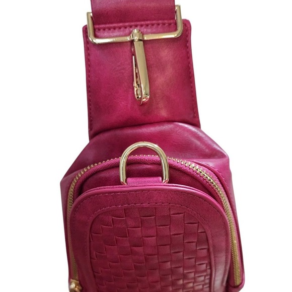 Waverly Woven Sling Bag - Fuchsia - Picture 4 of 10